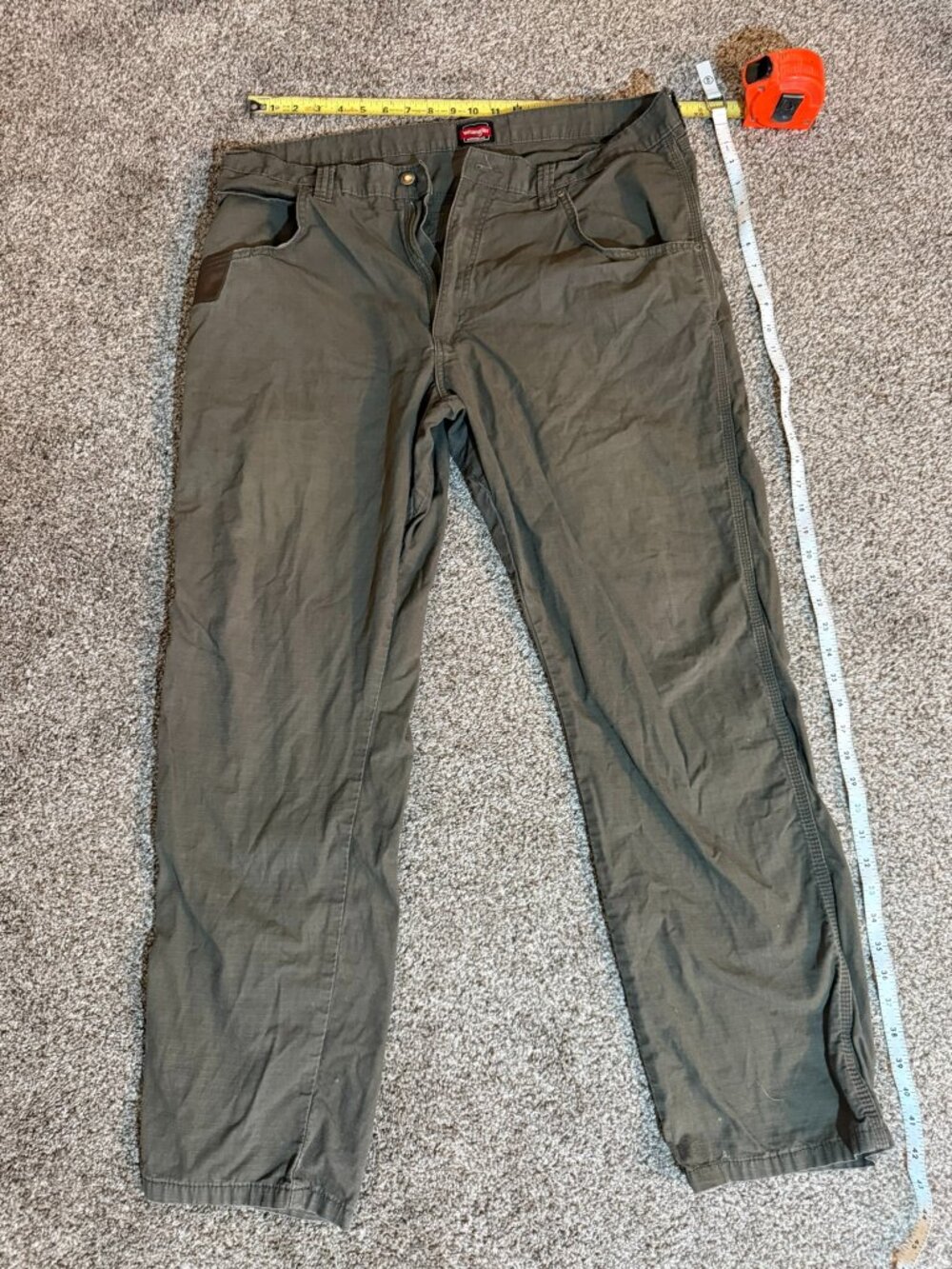 Wrangler Riggs Workwear Ripstop Ranger Utility Pants 38x32 Olive Green Cotton